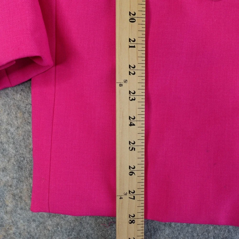 Maeve Anthropologie Blazer Womens 0 Hot Pink Double Breasted Jacket Career Bold - Picture 13 of 16